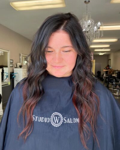 Teddy Bear Brunette cherry hair extensions bay area salon