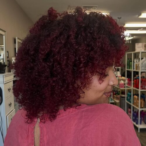 curly cut and color refresh after 1